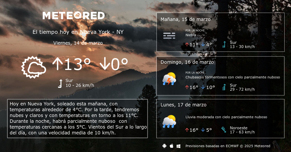 el tiempo en nueva york 14 dias