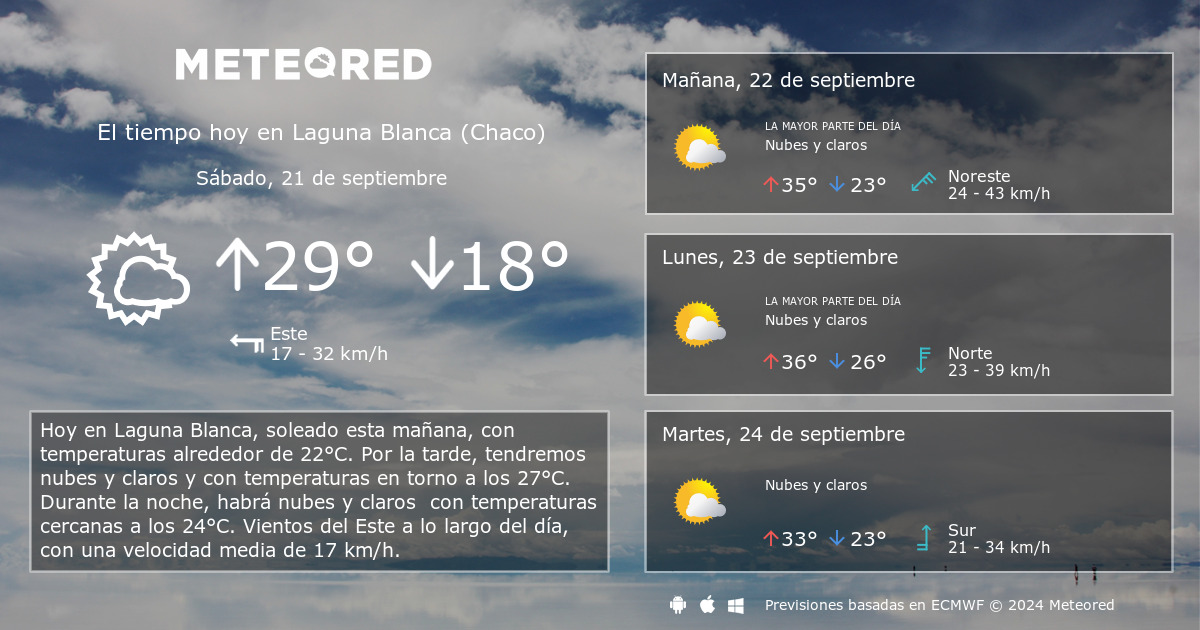 El Tiempo en Laguna Blanca Chaco 14 d as Meteored