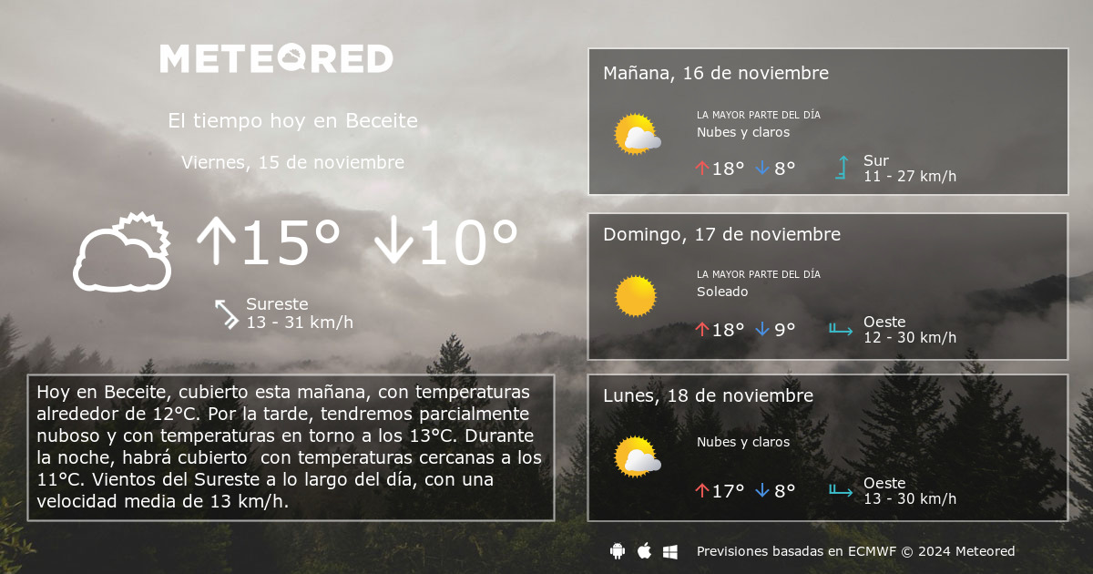 El Tiempo En Beceite 14 Días - Meteored